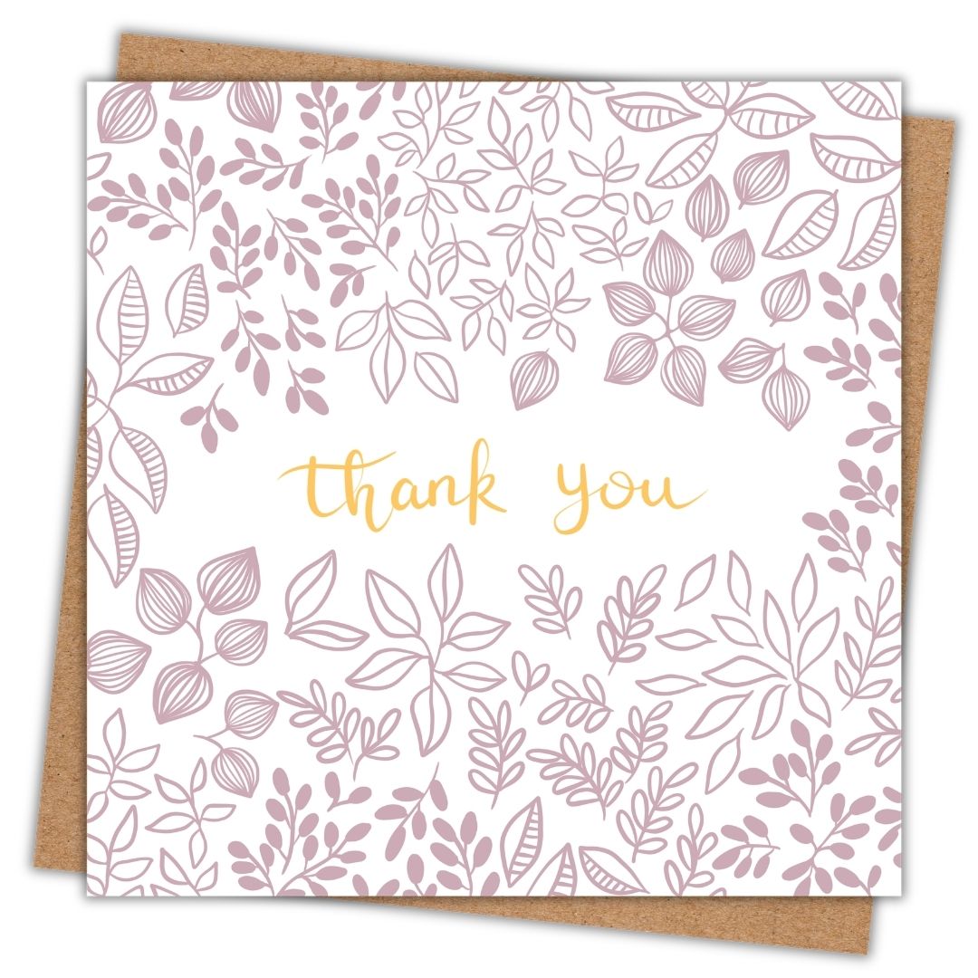 Thank You, Pink and Gold Greeting Card