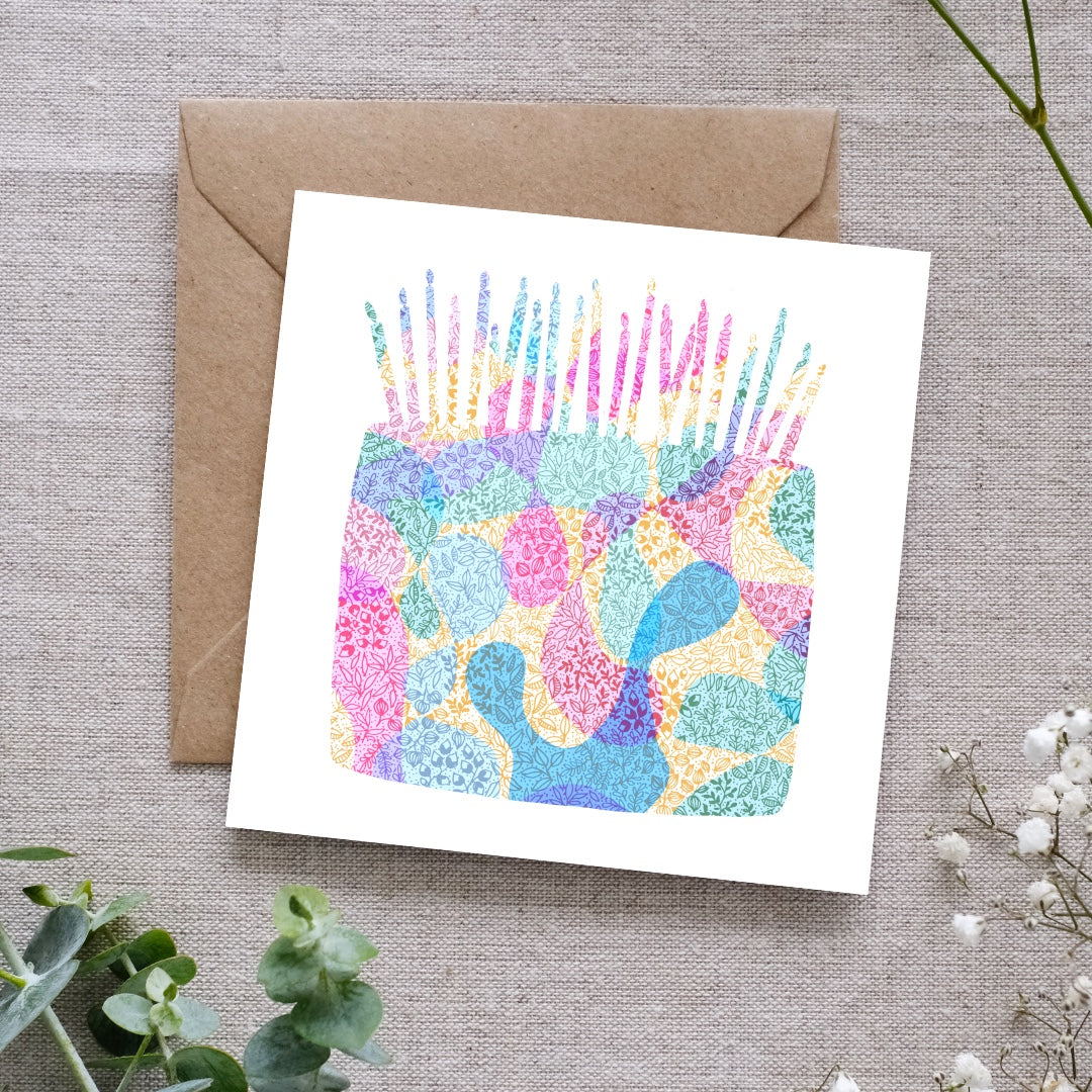 Colourful Birthday Cake Card